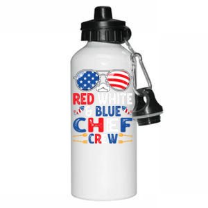 4th Of July Red White And Blue Chef Crew American Flag Gift Aluminum Water Bottle