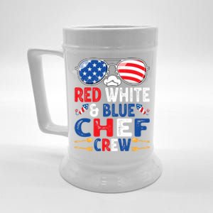 4th Of July Red White And Blue Chef Crew American Flag Gift Beer Stein