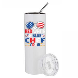 4th Of July Red White And Blue Chef Crew American Flag Gift Stainless Steel Tumbler