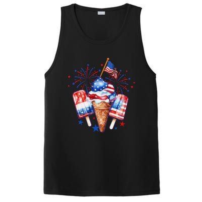 4th Of July Popsicle Red White Blue American Flag Patriotic PosiCharge Competitor Tank