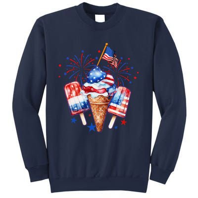 4th Of July Popsicle Red White Blue American Flag Patriotic Sweatshirt