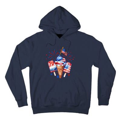 4th Of July Popsicle Red White Blue American Flag Patriotic Tall Hoodie