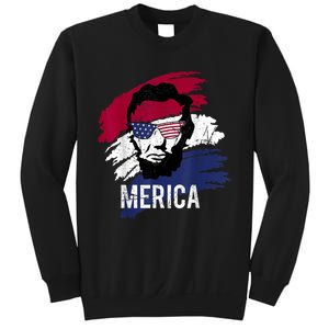 4th Of July Lincoln Merica Usa Flag Women Men Kids Sweatshirt