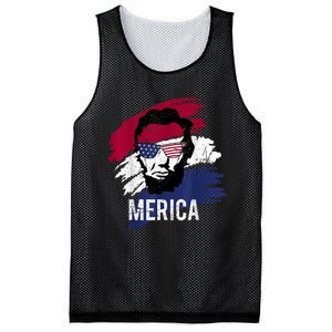 4th Of July Lincoln Merica Usa Flag Women Men Kids Mesh Reversible Basketball Jersey Tank