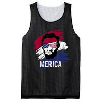 4th Of July Lincoln Merica Usa Flag Women Men Kids Mesh Reversible Basketball Jersey Tank