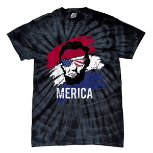 4th Of July Lincoln Merica Usa Flag Women Men Kids Tie-Dye T-Shirt