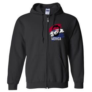 4th Of July Lincoln Merica Usa Flag Women Men Kids Full Zip Hoodie