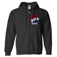 4th Of July Lincoln Merica Usa Flag Women Men Kids Full Zip Hoodie