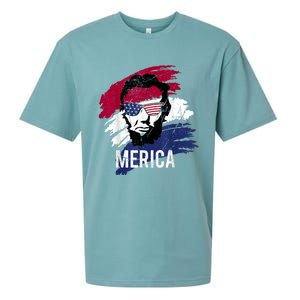 4th Of July Lincoln Merica Usa Flag Women Men Kids Sueded Cloud Jersey T-Shirt