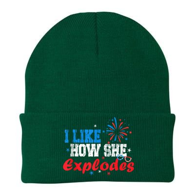 4th Of July I Like How She Explodes Fireworks Funny Couple Knit Cap Winter Beanie