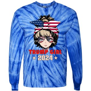 4th Of July Trump 45 47 Trump 2024 Gift Tie-Dye Long Sleeve Shirt