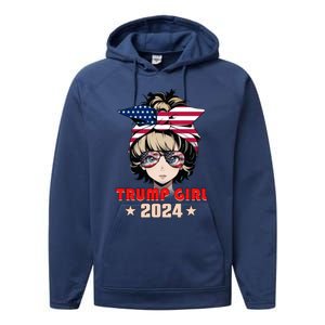 4th Of July Trump 45 47 Trump 2024 Gift Performance Fleece Hoodie