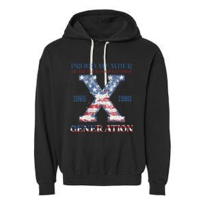 4th Of July Generation X Retro Style Us Flags Garment-Dyed Fleece Hoodie