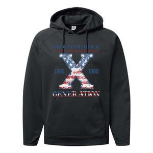 4th Of July Generation X Retro Style Us Flags Performance Fleece Hoodie