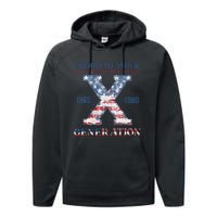 4th Of July Generation X Retro Style Us Flags Performance Fleece Hoodie