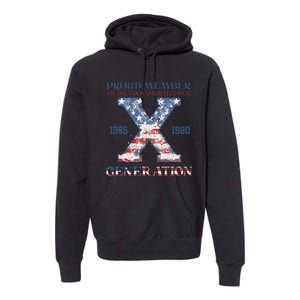 4th Of July Generation X Retro Style Us Flags Premium Hoodie