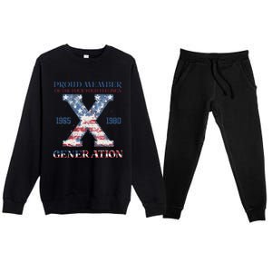 4th Of July Generation X Retro Style Us Flags Premium Crewneck Sweatsuit Set