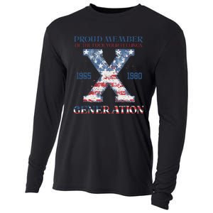 4th Of July Generation X Retro Style Us Flags Cooling Performance Long Sleeve Crew