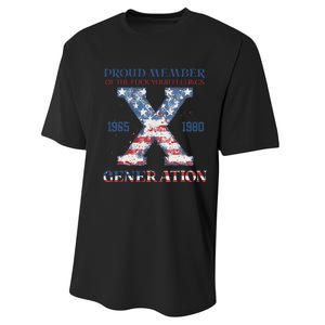 4th Of July Generation X Retro Style Us Flags Performance Sprint T-Shirt