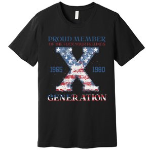 4th Of July Generation X Retro Style Us Flags Premium T-Shirt