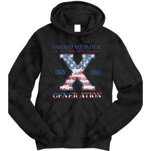 4th Of July Generation X Retro Style Us Flags Tie Dye Hoodie