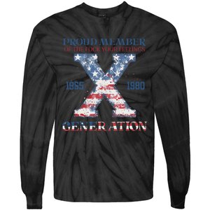 4th Of July Generation X Retro Style Us Flags Tie-Dye Long Sleeve Shirt