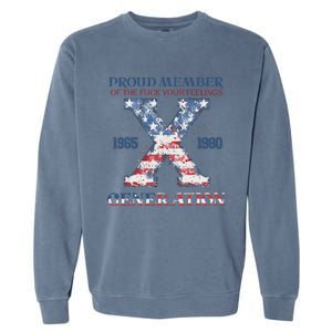 4th Of July Generation X Retro Style Us Flags Garment-Dyed Sweatshirt