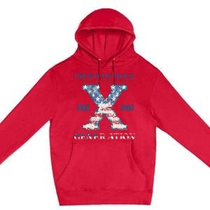 4th Of July Generation X Retro Style Us Flags Premium Pullover Hoodie