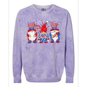 4th of July Gnomes Patriotic American Flag Cute Three Gnomes Colorblast Crewneck Sweatshirt