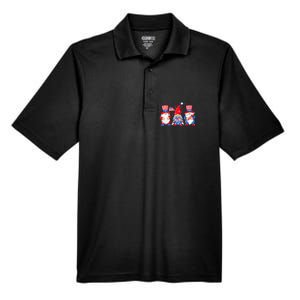 4th of July Gnomes Patriotic American Flag Cute Three Gnomes Men's Origin Performance Pique Polo