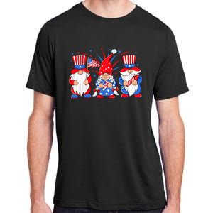 4th of July Gnomes Patriotic American Flag Cute Three Gnomes Adult ChromaSoft Performance T-Shirt