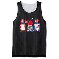 4th of July Gnomes Patriotic American Flag Cute Three Gnomes Mesh Reversible Basketball Jersey Tank