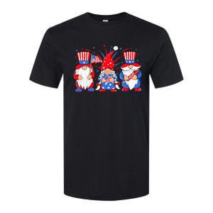 4th of July Gnomes Patriotic American Flag Cute Three Gnomes Softstyle CVC T-Shirt