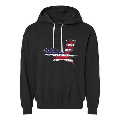 4th Of July Bald Eagle Us Flag Pocket America Garment-Dyed Fleece Hoodie