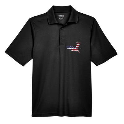 4th Of July Bald Eagle Us Flag Pocket America Men's Origin Performance Pique Polo