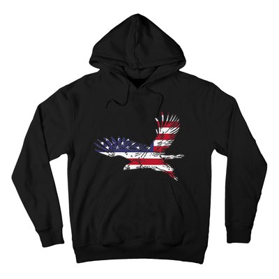 4th Of July Bald Eagle Us Flag Pocket America Hoodie