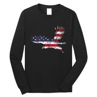 4th Of July Bald Eagle Us Flag Pocket America Long Sleeve Shirt