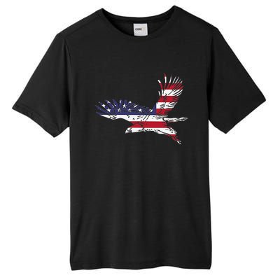 4th Of July Bald Eagle Us Flag Pocket America Tall Fusion ChromaSoft Performance T-Shirt