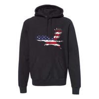 4th Of July Bald Eagle Us Flag Pocket America Premium Hoodie