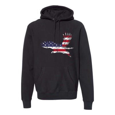 4th Of July Bald Eagle Us Flag Pocket America Premium Hoodie