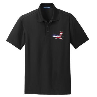 4th Of July Bald Eagle Us Flag Pocket America Dry Zone Grid Polo