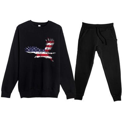 4th Of July Bald Eagle Us Flag Pocket America Premium Crewneck Sweatsuit Set