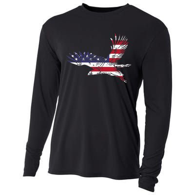 4th Of July Bald Eagle Us Flag Pocket America Cooling Performance Long Sleeve Crew