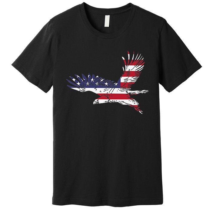 4th Of July Bald Eagle Us Flag Pocket America Premium T-Shirt