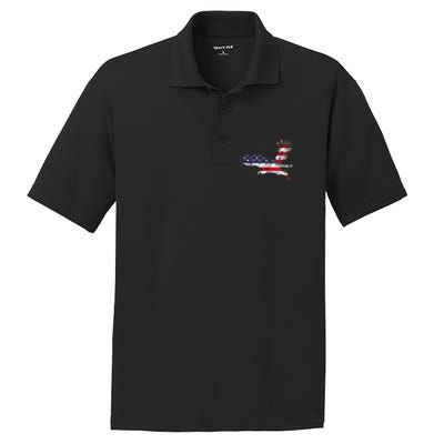 4th Of July Bald Eagle Us Flag Pocket America PosiCharge RacerMesh Polo