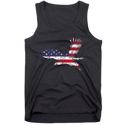 4th Of July Bald Eagle Us Flag Pocket America Tank Top