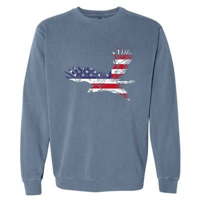 4th Of July Bald Eagle Us Flag Pocket America Garment-Dyed Sweatshirt