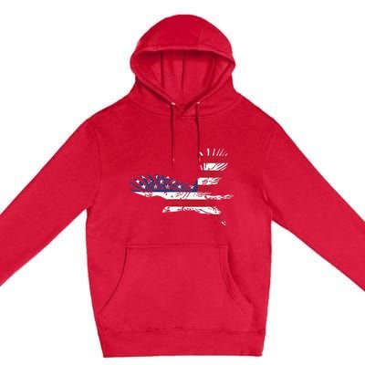 4th Of July Bald Eagle Us Flag Pocket America Premium Pullover Hoodie