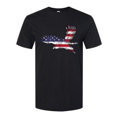 4th Of July Bald Eagle Us Flag Pocket America Softstyle CVC T-Shirt