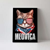 4th of July Shirt Meowica American Flag Cat Canvas